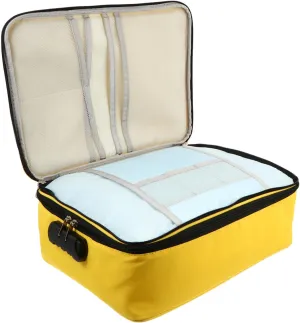 1pc Large Capacity Document Bag Makeup Case Document Safe Large Cosmetic Cases Id Holder Zippered Pouch Credit Wallet Business Case Cationic Fabric Credit Card Water Proof Travel