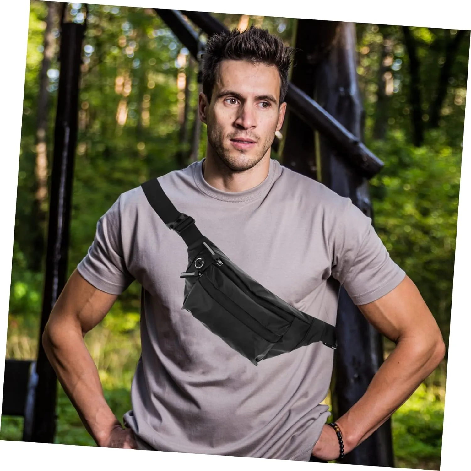 2pcs Cross Body Purses for Men Versatile Sling Bag Zipper for Outdoor Sports Daily Life