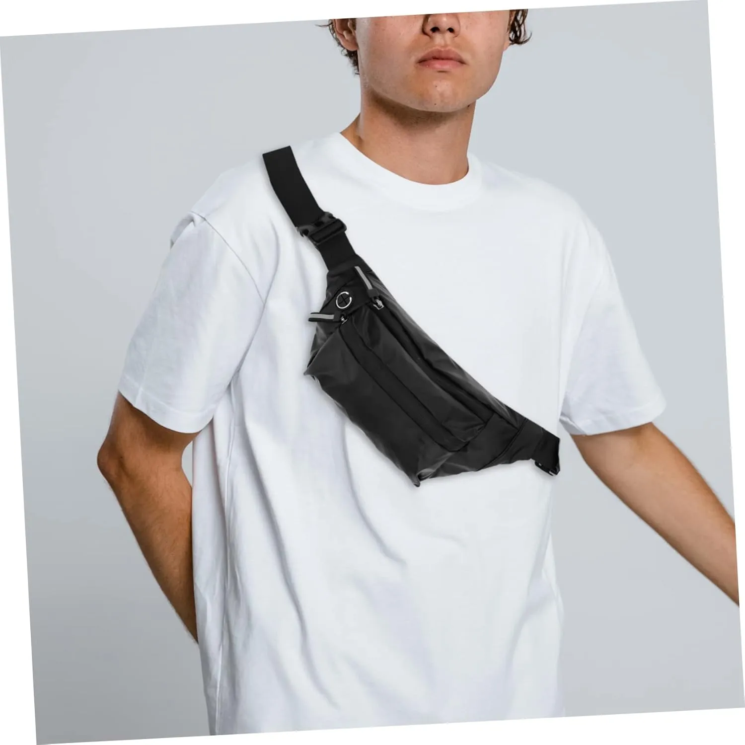 2pcs Cross Body Purses for Men Versatile Sling Bag Zipper for Outdoor Sports Daily Life
