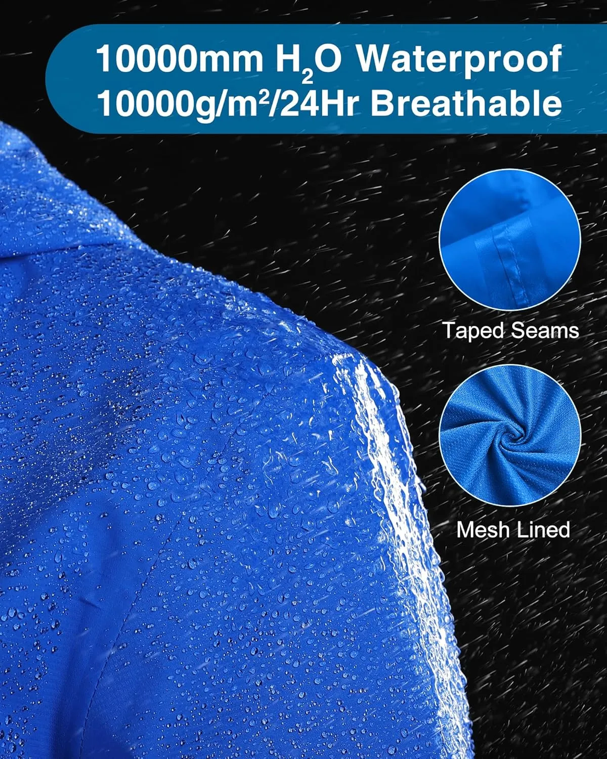 33,000ft Packable Rain Jacket Women Lightweight Waterproof Raincoat with Hood Cycling Bike Jacket Windbreaker