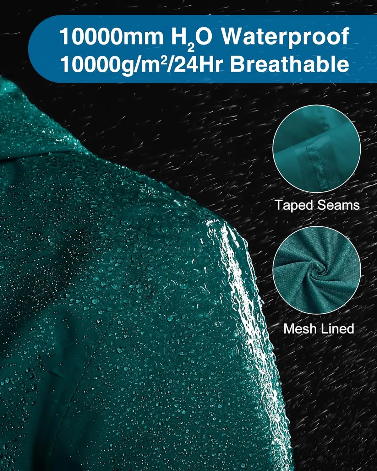 33,000ft Packable Rain Jacket Women Lightweight Waterproof Raincoat with Hood Cycling Bike Jacket Windbreaker