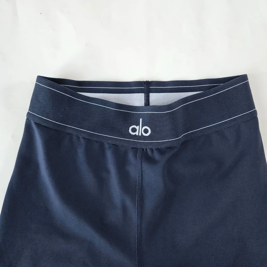 Alo Navy Blue Logo Band Leggings