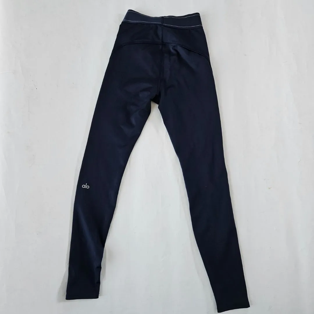 Alo Navy Blue Logo Band Leggings