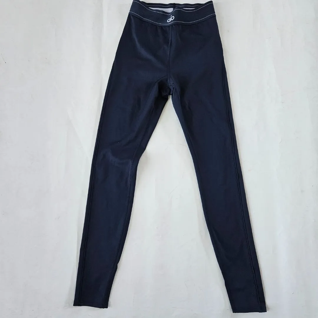 Alo Navy Blue Logo Band Leggings