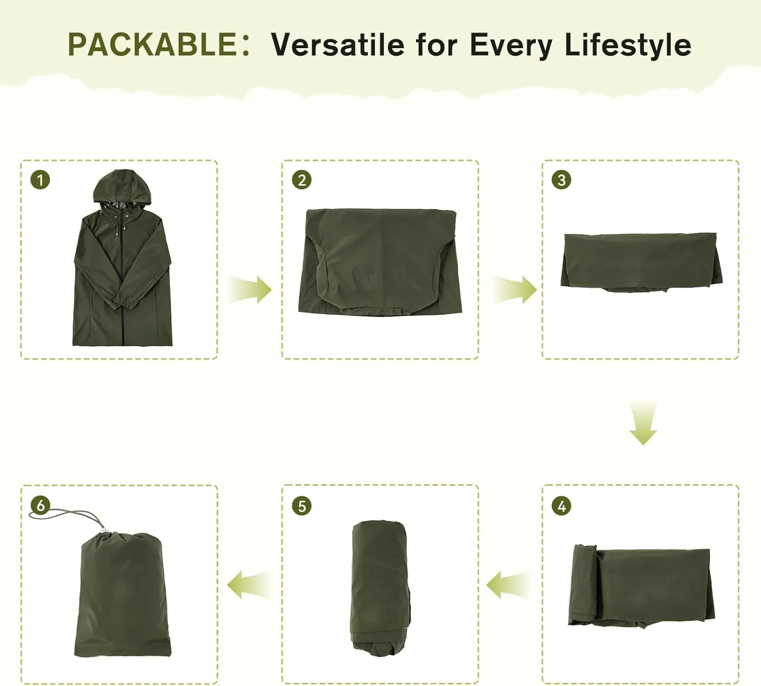 American Trends Rain Jacket Women Waterproof Packable Raincoats for Women Long Rain Coats Windbreaker