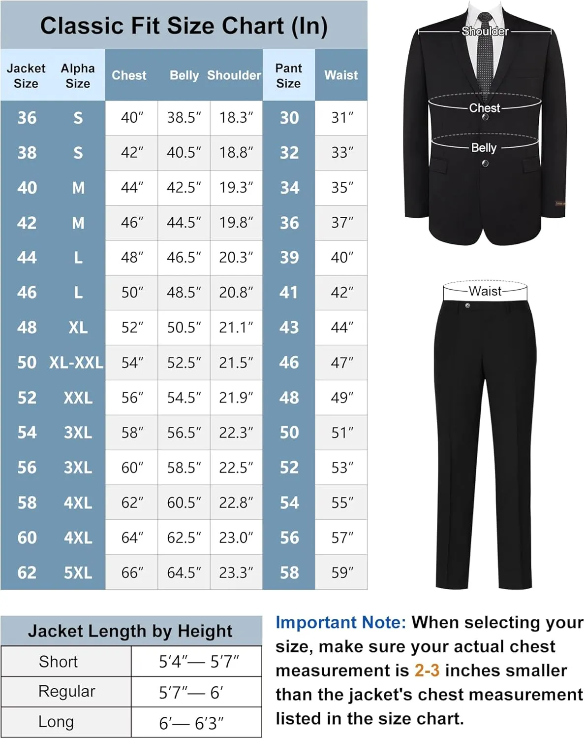 AMY ZHU Mens Suit 2 Piece Classic Fit Blazer Business Wedding Suit Set Prom Tuxedo Jacket Pants Set