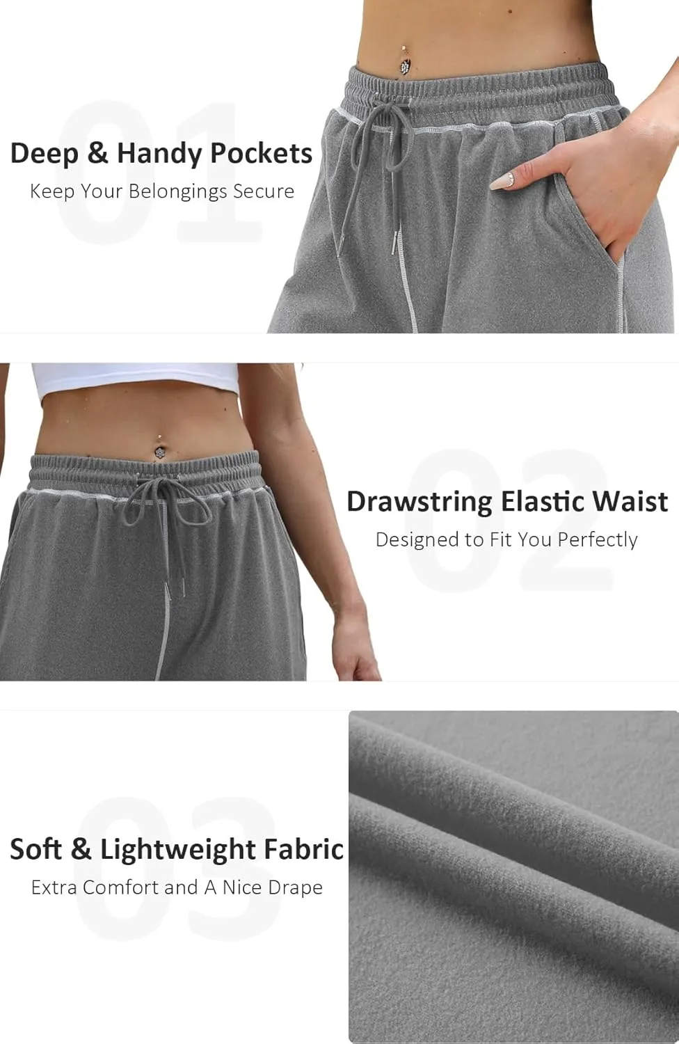 Baggy Sweatpants for Women Soft Lightweight Straight Leg Lounge Pants Stitching Wide Leg Sweatpants Women Casual