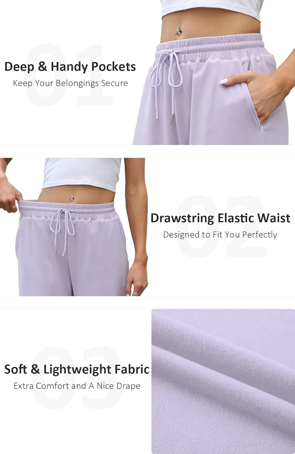 Baggy Sweatpants for Women Soft Lightweight Straight Leg Lounge Pants Stitching Wide Leg Sweatpants Women Casual
