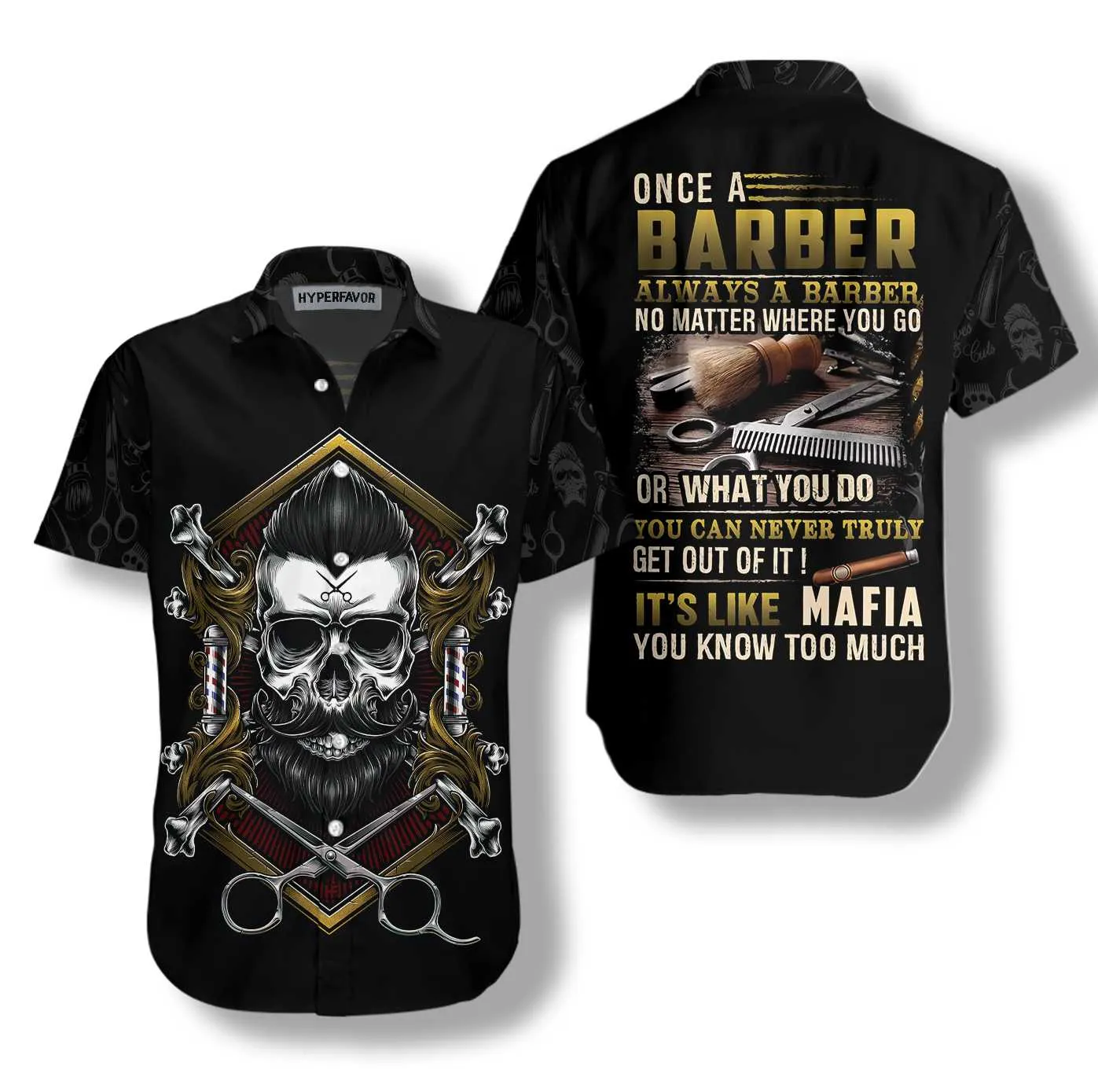 Barber Hawaiian Shirt, A Barber Is Always A Barber Aloha Shirt For Men, Perfect Gift For Barber, Friends, Husband, Boyfriend, Family