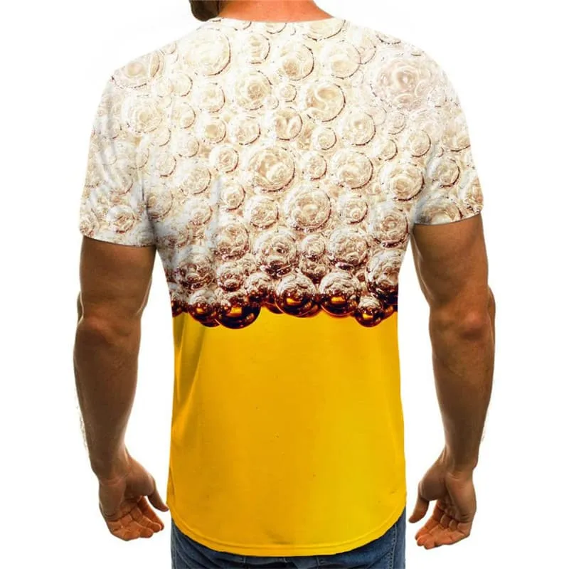 Beer T-shirt Men Novel Tshirts Casual Harajuku Funny T shirts Hip Hop T-shirts 3d
