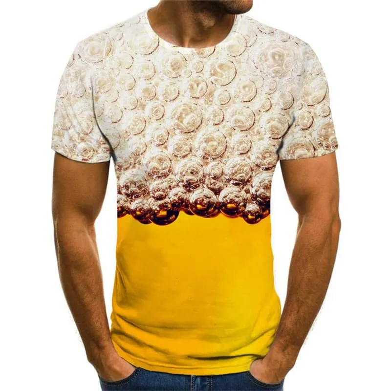 Beer T-shirt Men Novel Tshirts Casual Harajuku Funny T shirts Hip Hop T-shirts 3d