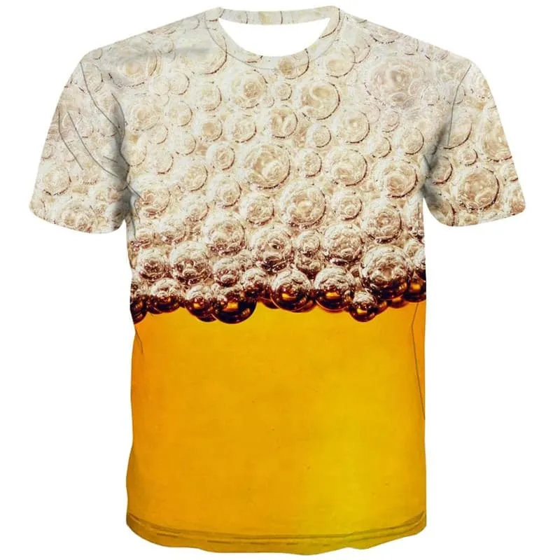 Beer T-shirt Men Novel Tshirts Casual Harajuku Funny T shirts Hip Hop T-shirts 3d