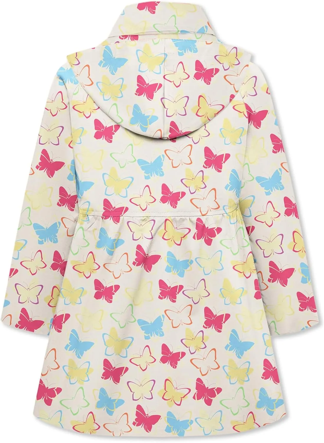 Betusline Girl's Hooded Rain Jackets Lightweight Print Waterproof Trench Coat Windbreaker Raincoats for Girls,2-14 Years