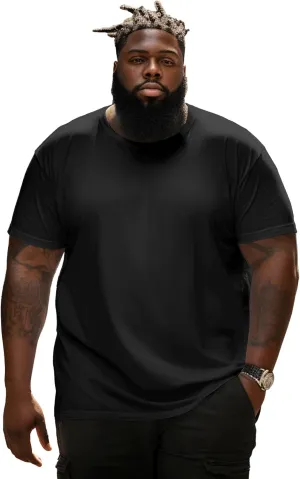 Big and Tall Shirts for Men, Oversize Cotton Crew Neck T-Shirts, Short Sleeve Pullover Casual Loose Basic Tee Tops 4XL-8XL