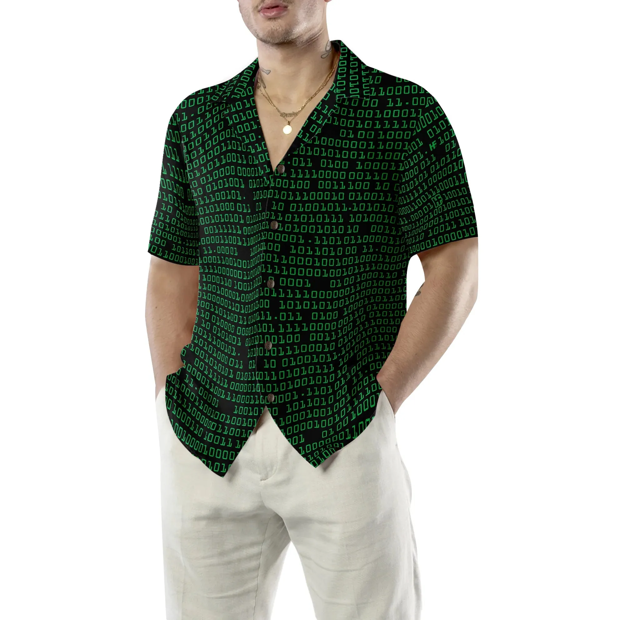 Binary Code Skull Hawaiian Shirt, Binary Code Aloha Shirt - Perfect Gift For Family, Friends, Husband, Boyfriend