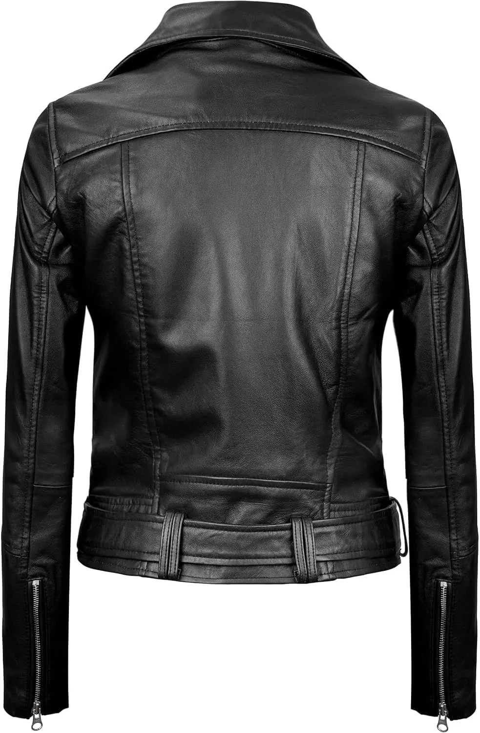 Blingsoul Leather Jacket Women - Real Lambskin Leather Asymmetrical Style Leather Jackets For Womens
