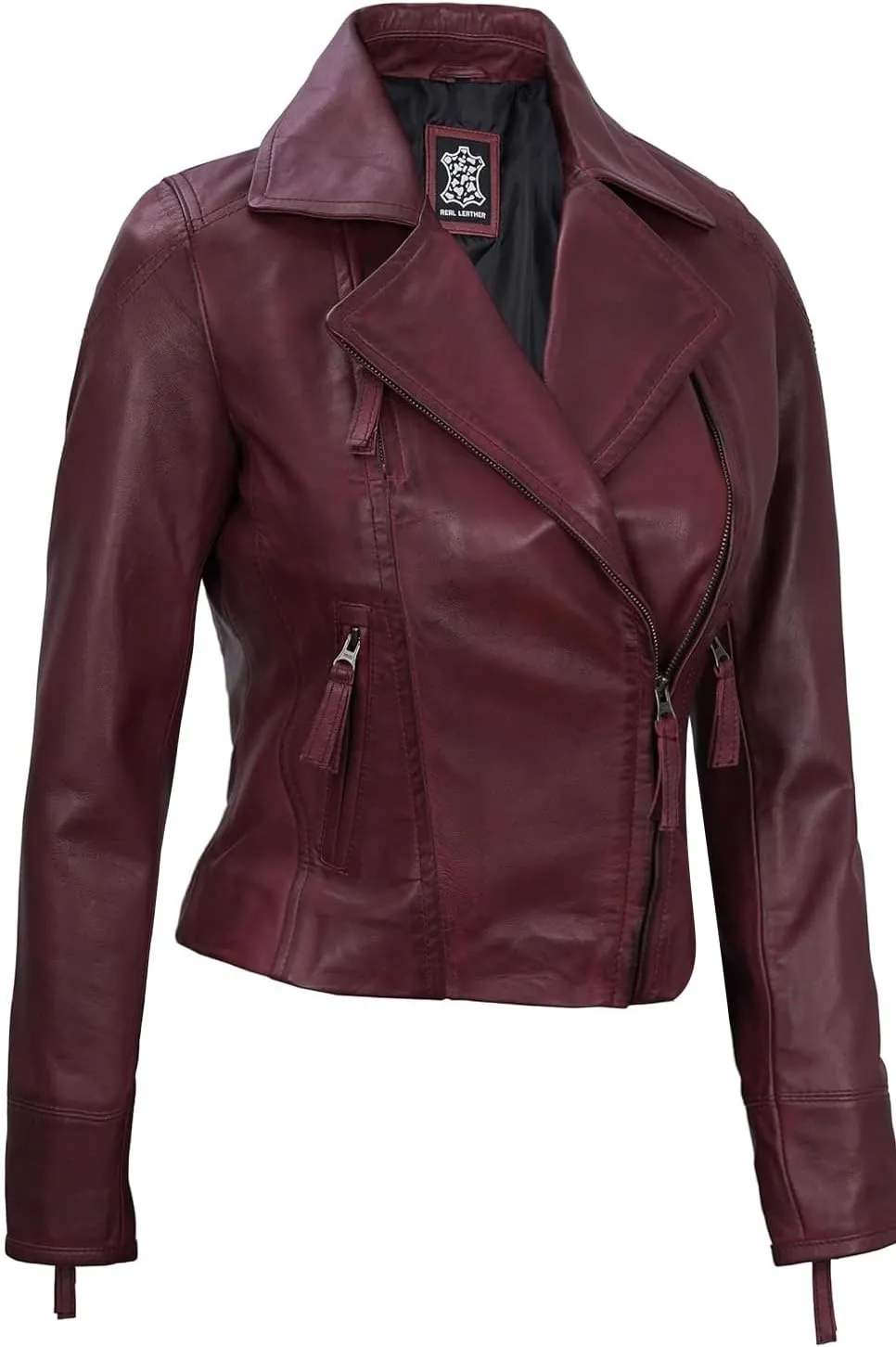 Blingsoul Leather Jacket Women - Real Lambskin Leather Asymmetrical Style Leather Jackets For Womens