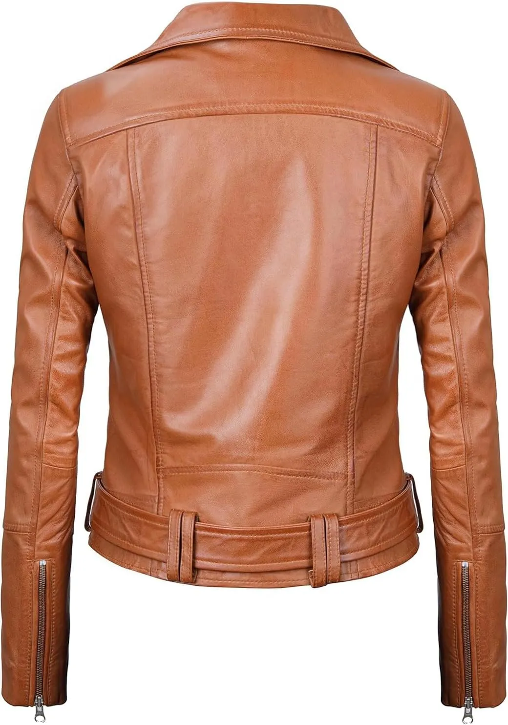 Blingsoul Leather Jacket Women - Real Lambskin Leather Asymmetrical Style Leather Jackets For Womens