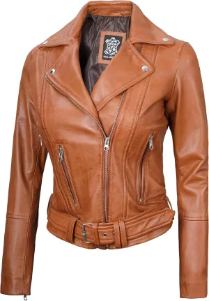 Blingsoul Leather Jacket Women - Real Lambskin Leather Asymmetrical Style Leather Jackets For Womens