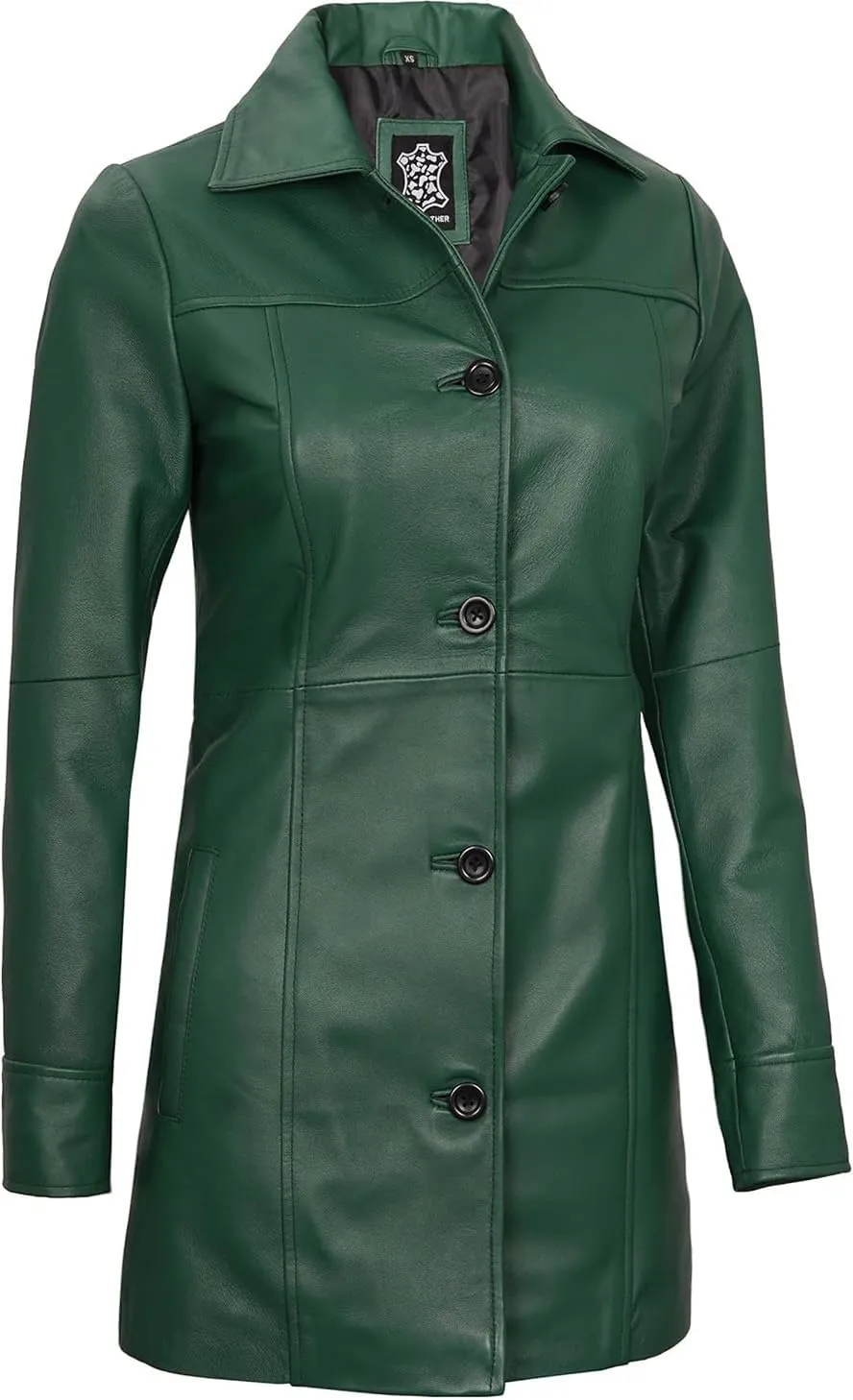 Blingsoul Womens Leather Jacket - Vintage Style Long Leather Jacket Women