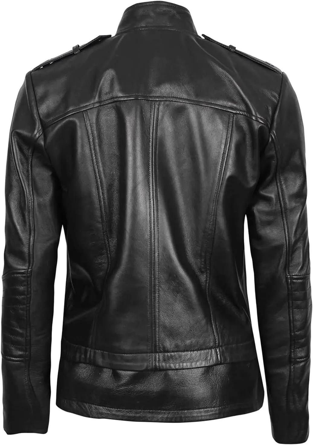 Blingsoul Womens Real Leather Jacket - Asymmetrical Leather Jackets for Women