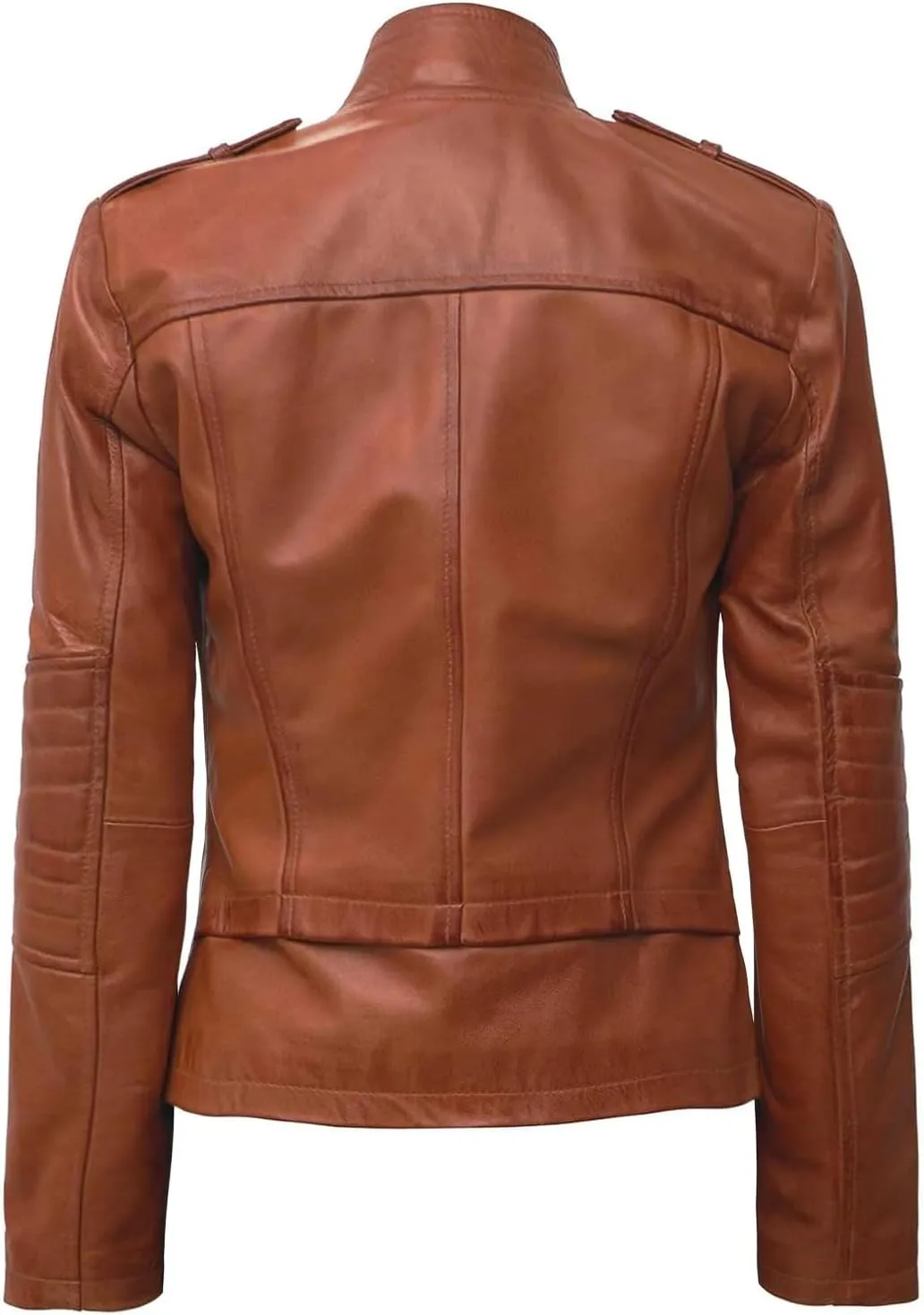 Blingsoul Womens Real Leather Jacket - Asymmetrical Leather Jackets for Women