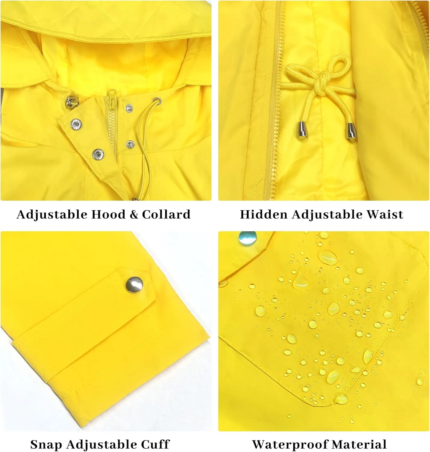 Bloggerlove Rain Jacket for Women Waterproof with Hood Trech Coat for Women Lightweight Raincoats Long Windbreaker