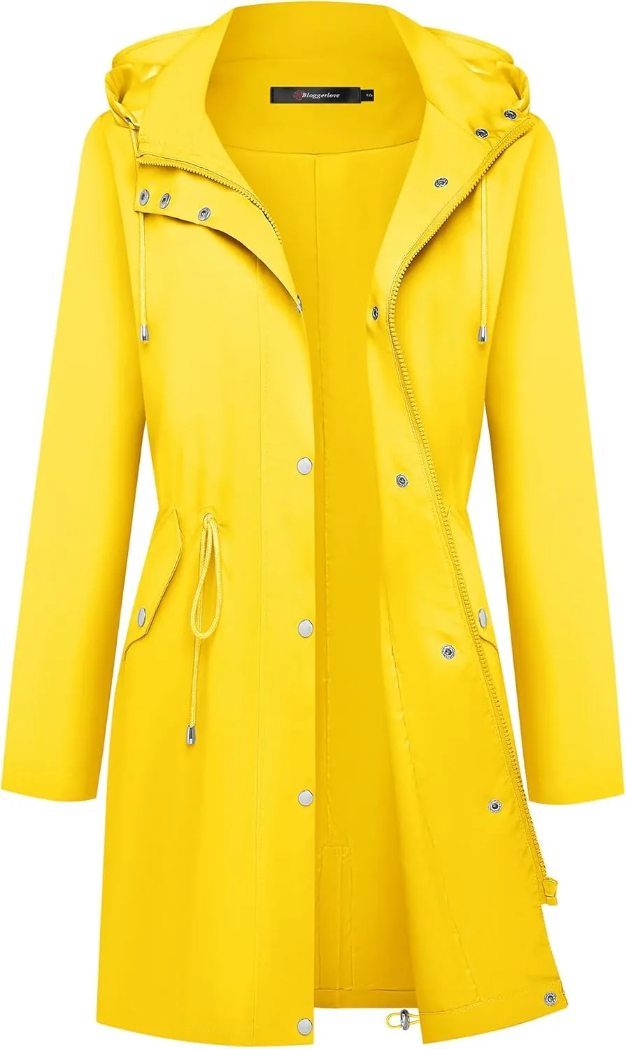 Bloggerlove Rain Jacket for Women Waterproof with Hood Trech Coat for Women Lightweight Raincoats Long Windbreaker