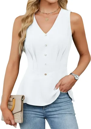 Blooming Jelly Womens Tank Top Summer Outfits Sleeveless Dressy Casual Blouses V Neck Work Shirts 2025 Trendy