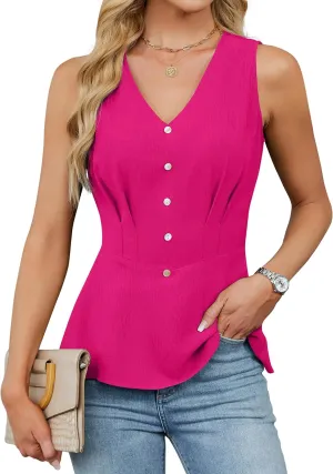 Blooming Jelly Womens Tank Top Summer Outfits Sleeveless Dressy Casual Blouses V Neck Work Shirts 2025 Trendy