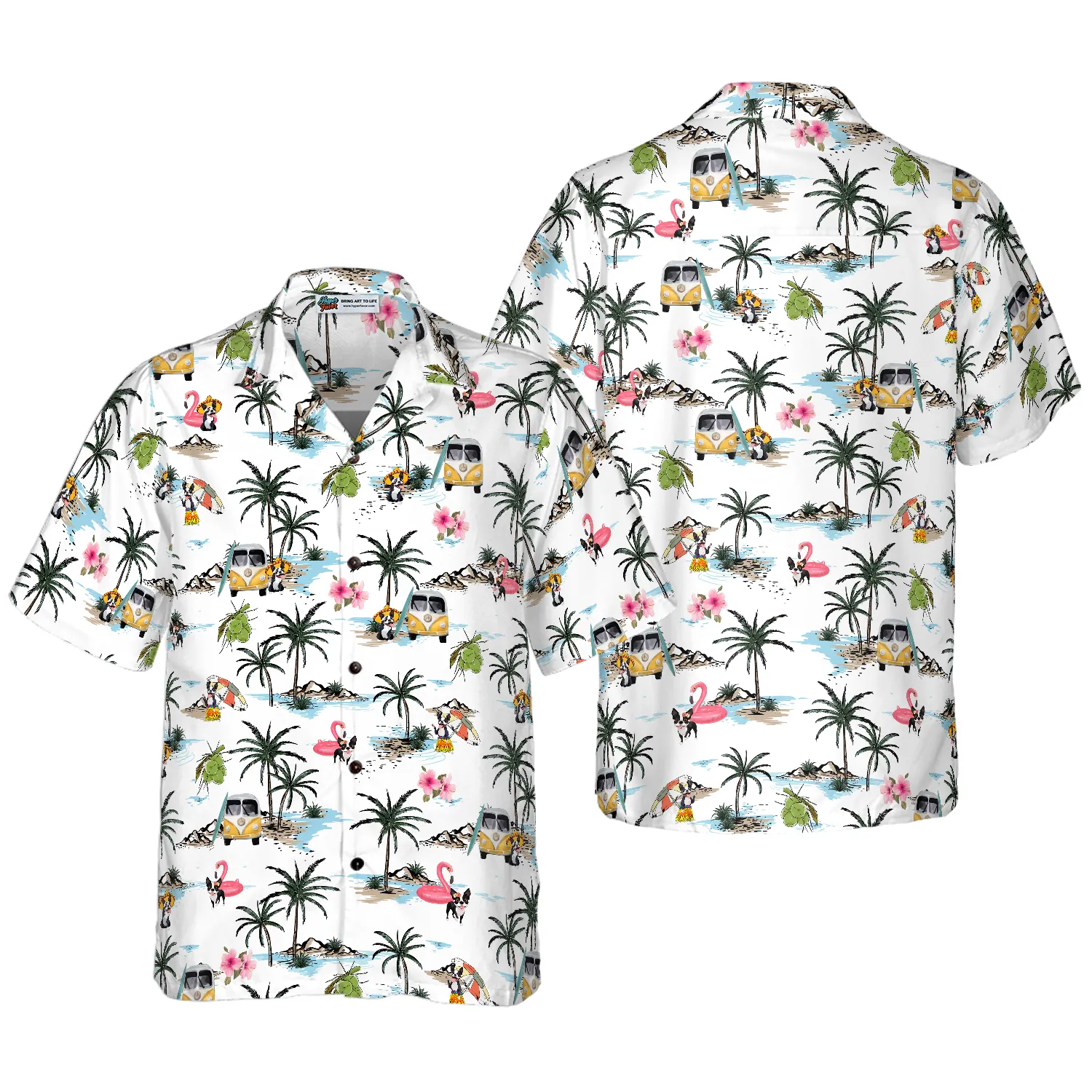 Boston Terrier And Beach Hawaiian Shirt, Best Gift For Boston Terrier Lover, Friend, Family