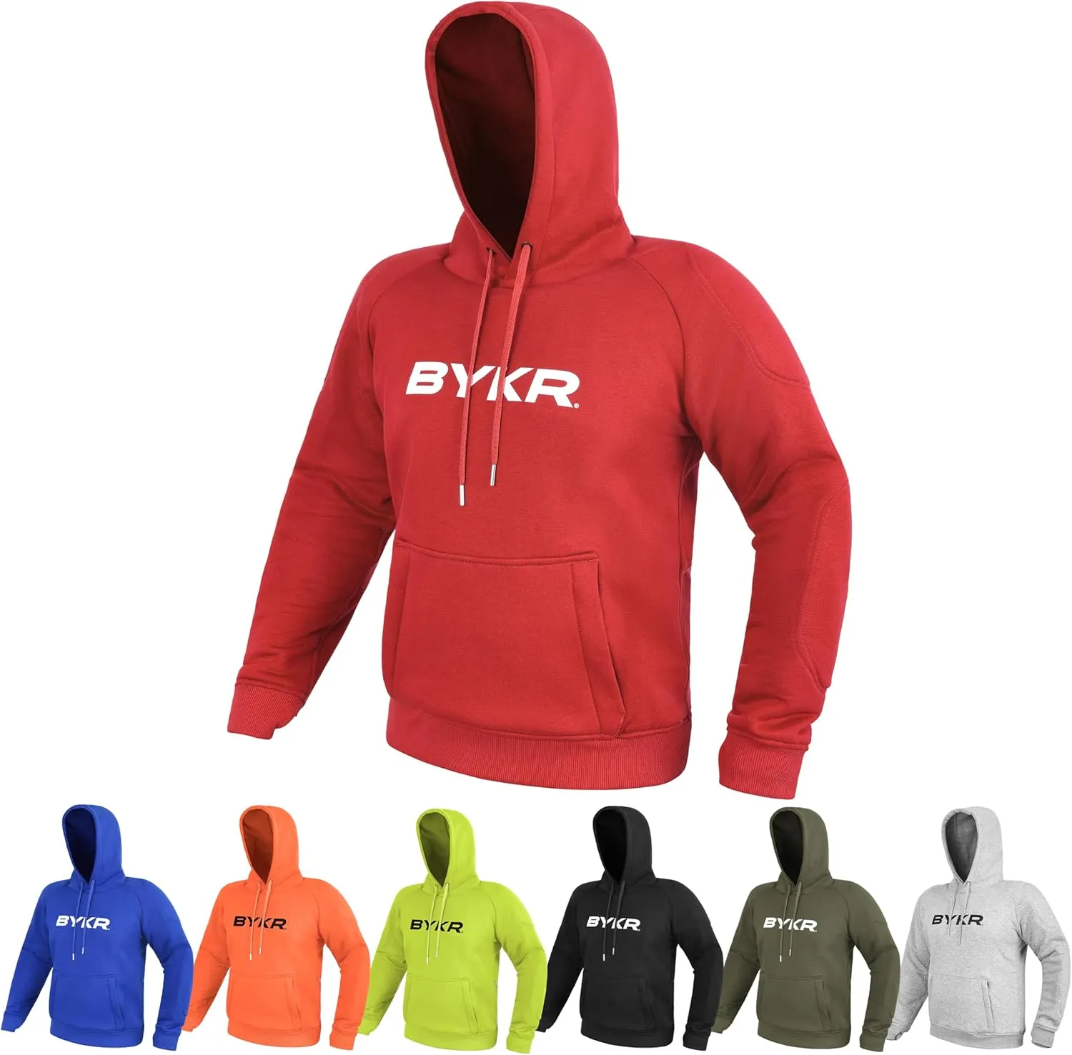BYKR Motorcycle Hoodie for Men & Women Biker Motorcycle Jackets Breathable Motorbike Riding Sweatshirt All Weather CE Armored