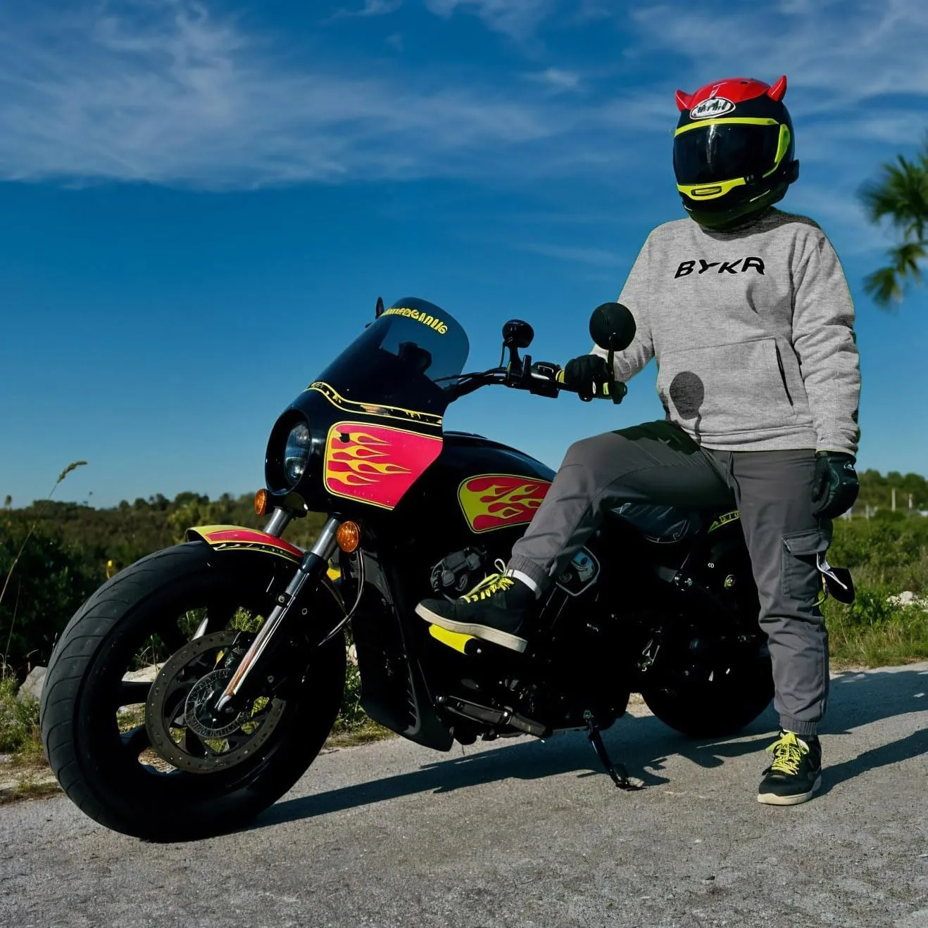 BYKR Motorcycle Hoodie for Men & Women Biker Motorcycle Jackets Breathable Motorbike Riding Sweatshirt All Weather CE Armored