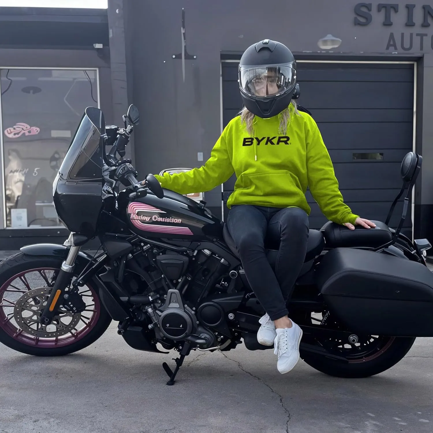 BYKR Motorcycle Hoodie for Men & Women Biker Motorcycle Jackets Breathable Motorbike Riding Sweatshirt All Weather CE Armored