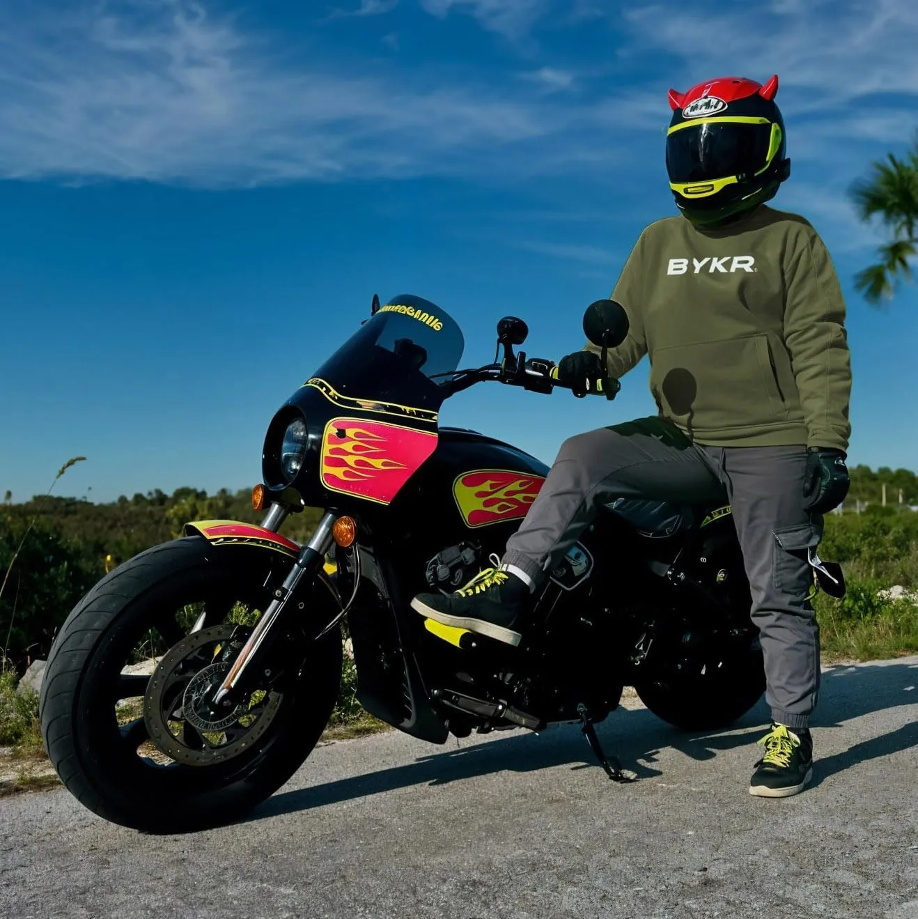 BYKR Motorcycle Hoodie for Men & Women Biker Motorcycle Jackets Breathable Motorbike Riding Sweatshirt All Weather CE Armored