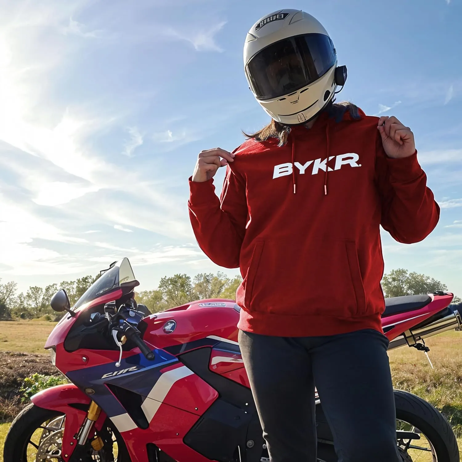 BYKR Motorcycle Hoodie for Men & Women Biker Motorcycle Jackets Breathable Motorbike Riding Sweatshirt All Weather CE Armored