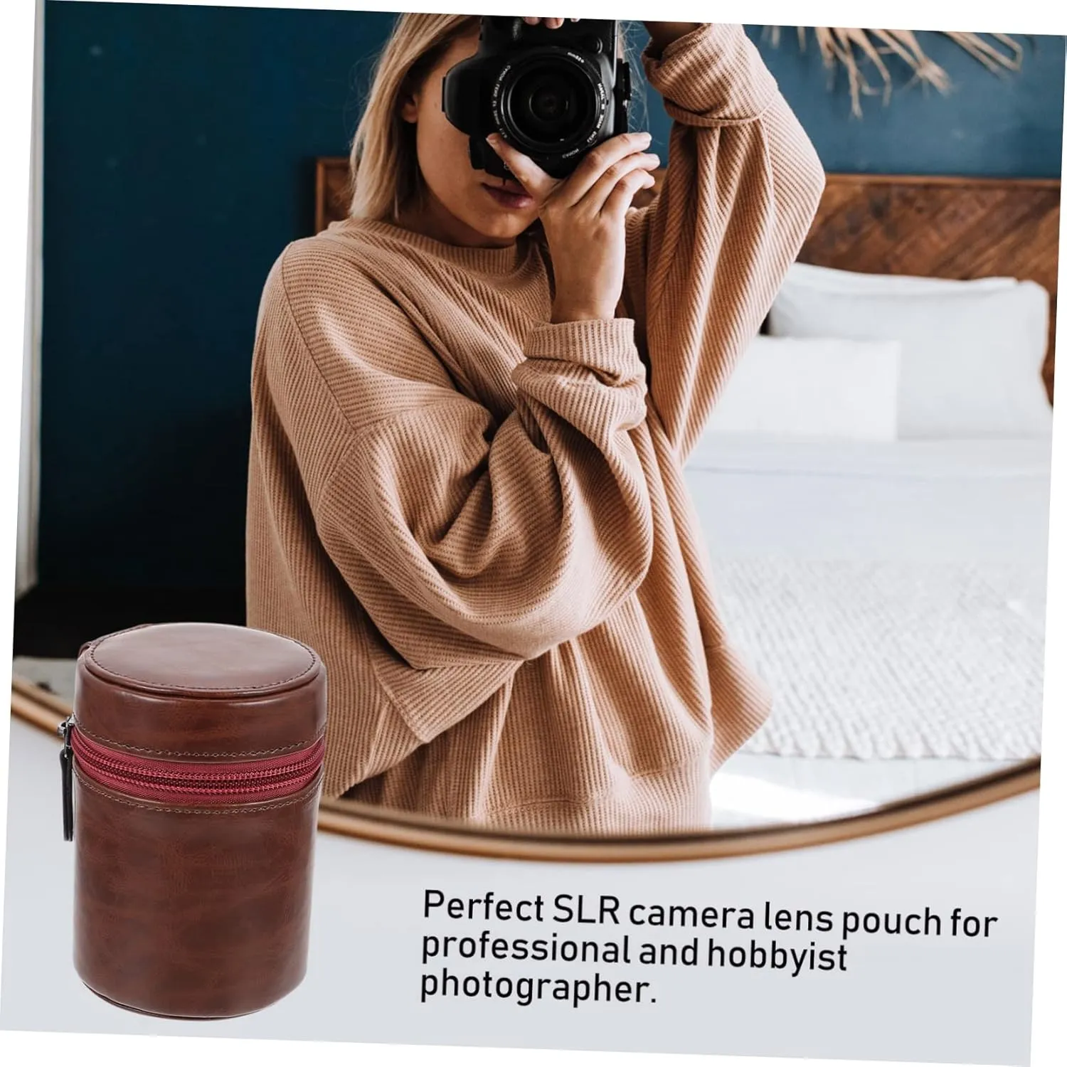 Camera Bag Lens U Dish Bag Leather Change Bag Digital Camera Leather Flash Holder Camera Case Pouch Bags Leather Pouch Dslr Camera Mini Camera Filter Box Pu Telephoto