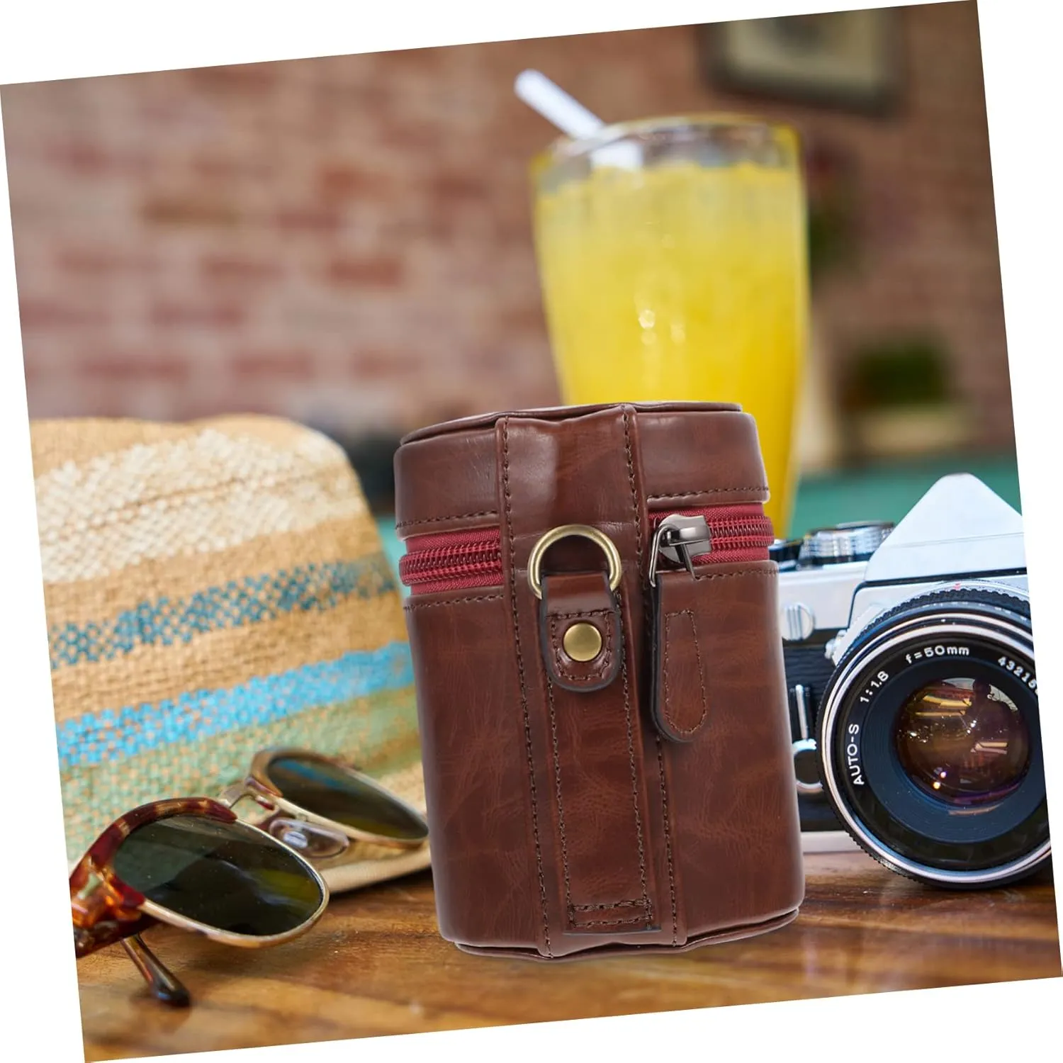 Camera Bag Lens U Dish Bag Leather Change Bag Digital Camera Leather Flash Holder Camera Case Pouch Bags Leather Pouch Dslr Camera Mini Camera Filter Box Pu Telephoto