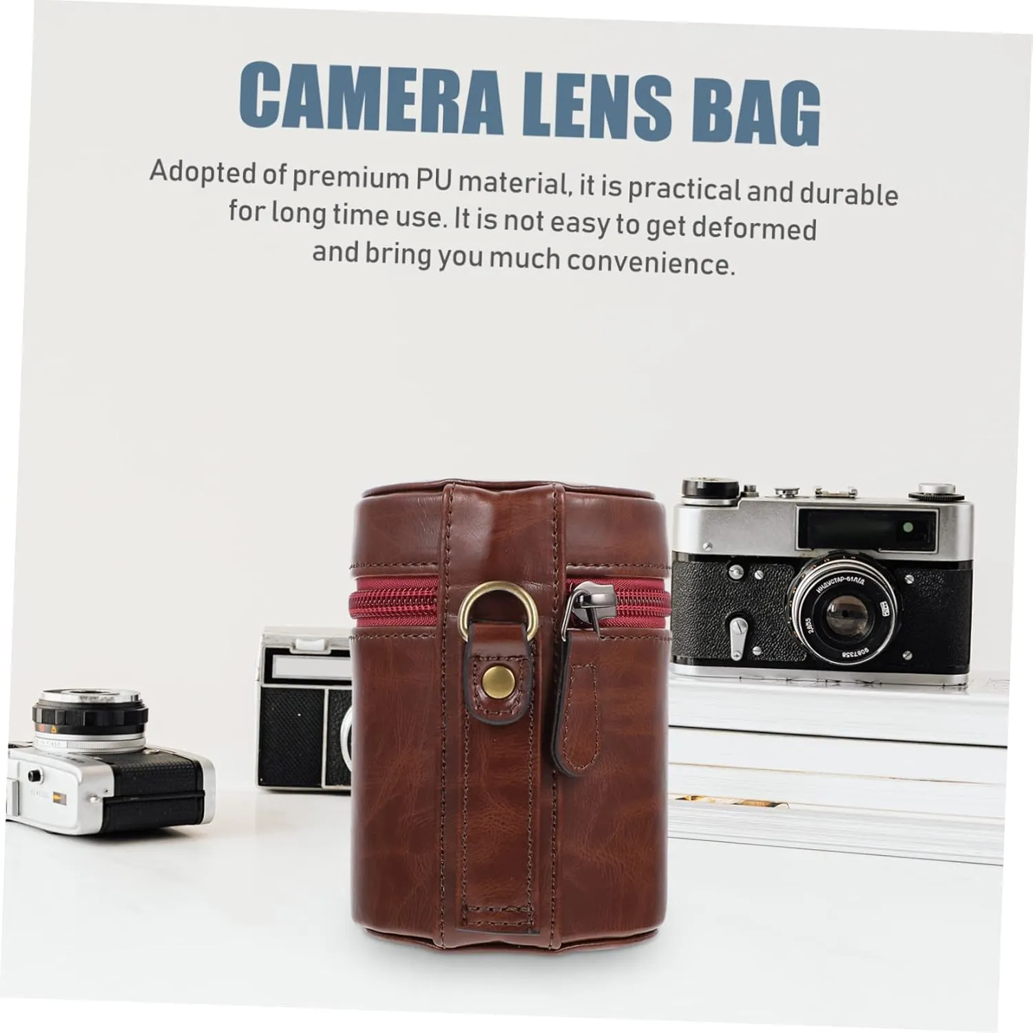 Camera Bag Lens U Dish Bag Leather Change Bag Digital Camera Leather Flash Holder Camera Case Pouch Bags Leather Pouch Dslr Camera Mini Camera Filter Box Pu Telephoto
