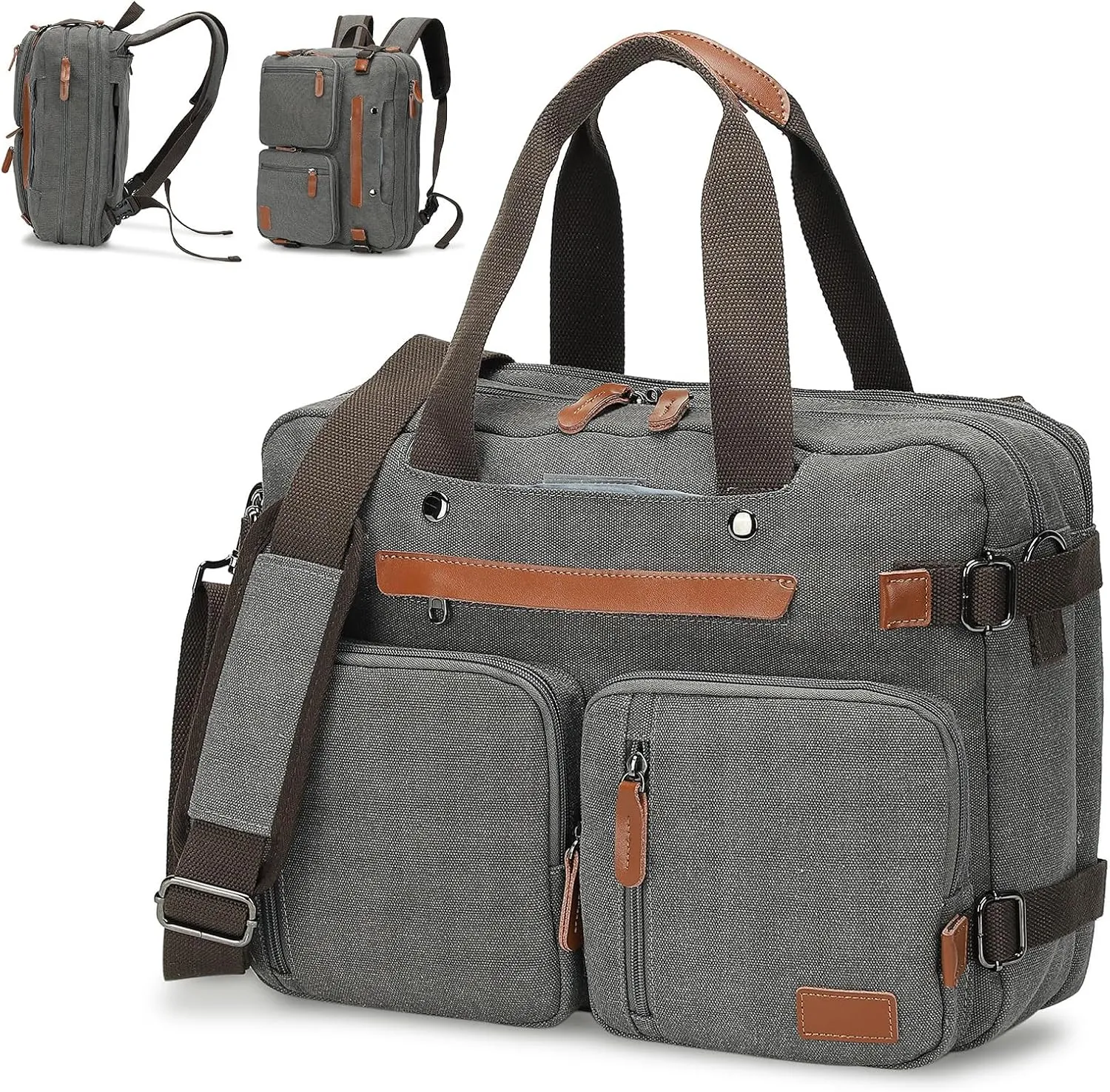 Canvas Laptop Backpack for Men, Versatile 3-in-1 Design and Pockets for Organized Storage