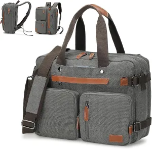 Canvas Laptop Backpack for Men, Versatile 3-in-1 Design and Pockets for Organized Storage