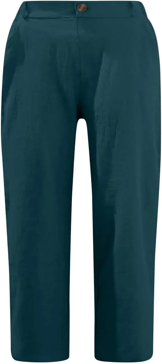 Capri Pants for Women 2024 Casual Summer High Waist Straight Leg Lounge Pant Resort Wear Beach Cropped Trousers