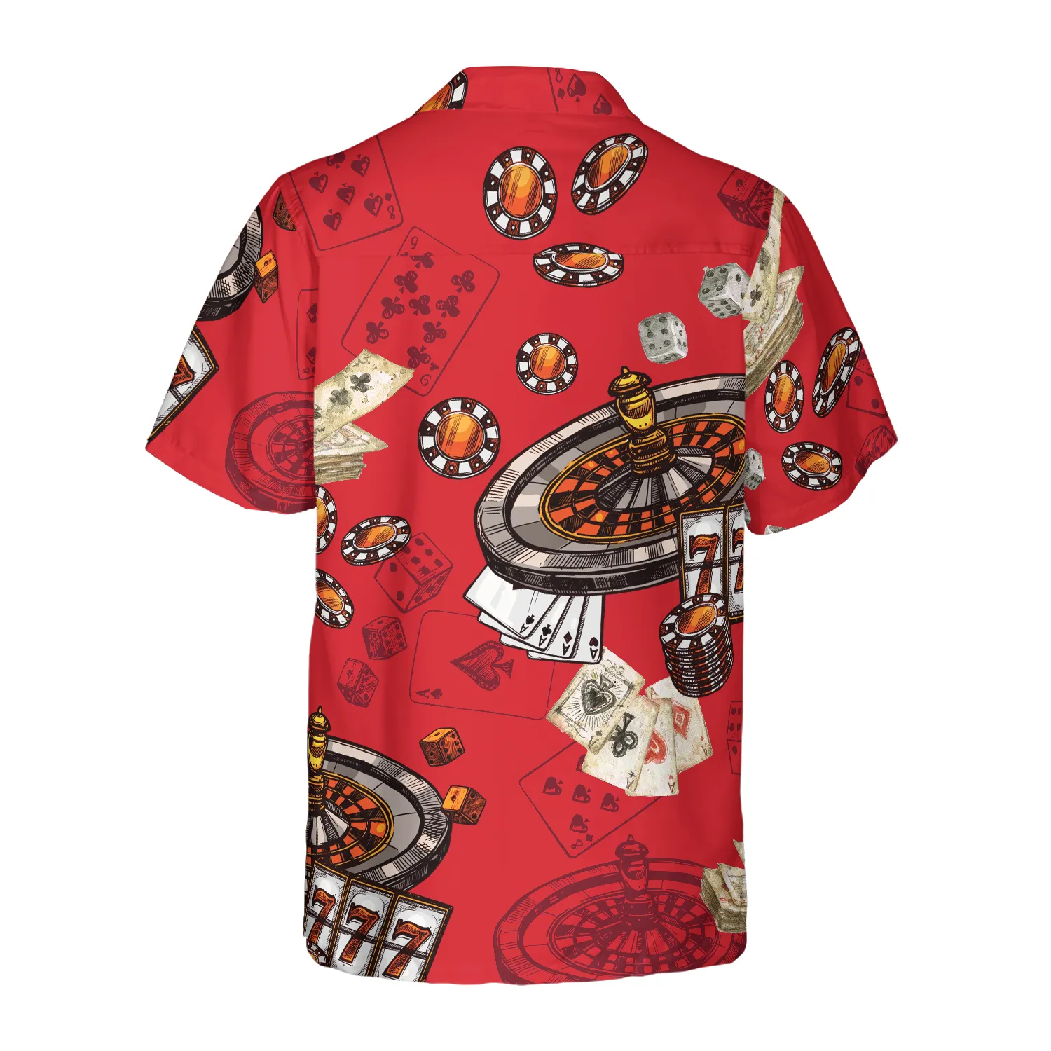 Casino Pattern Red Background Hawaiian Shirt, Best Gift For Husband, Wife, Boyfriend, Girlfriend, Friend, Family