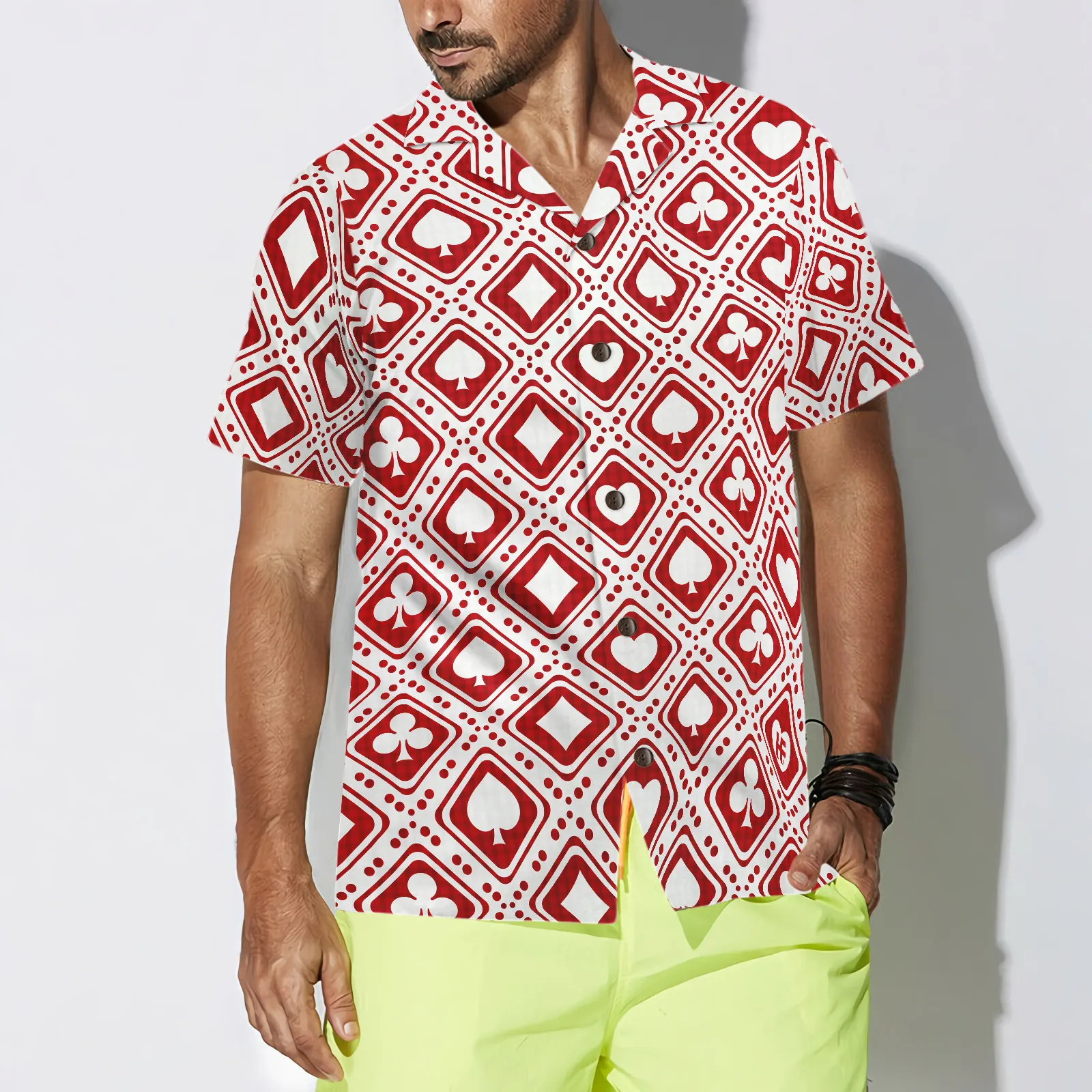 Casino Red Pattern Hawaiian Shirt, Best Gift For Husband, Wife, Boyfriend, Girlfriend, Friend, Family