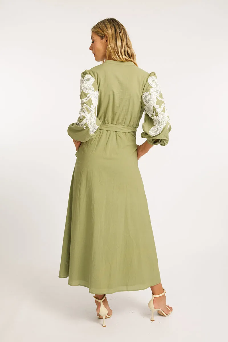 Cat Sage Embroidery Dress