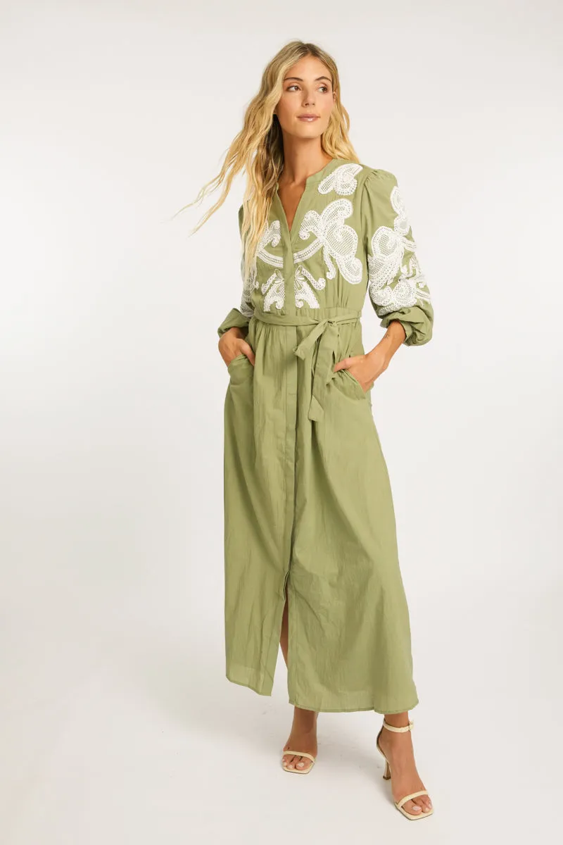 Cat Sage Embroidery Dress