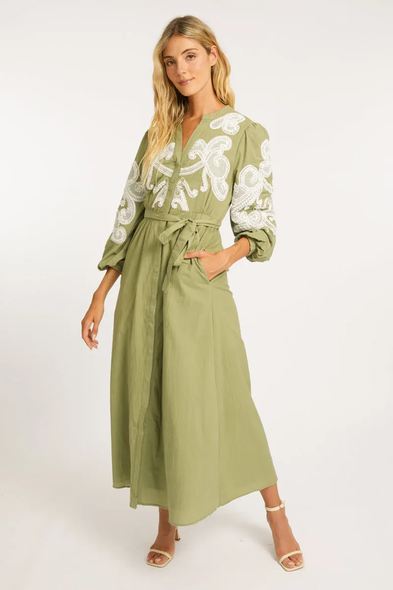 Cat Sage Embroidery Dress