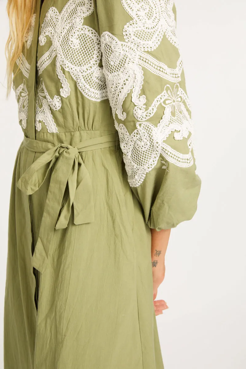 Cat Sage Embroidery Dress