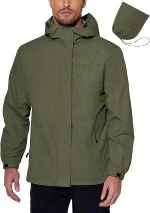 COOFANDY Men's Rain Jacket Waterproof With Hood Lightweight Packable Shell Raincoat Windbreaker For Cycling Golf Travel
