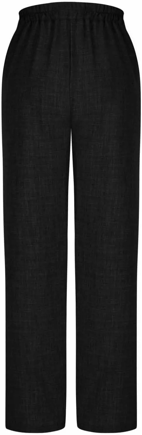 Cotton Linen Pant for Women Summer Casual Wide Leg High Waisted Trouser Drawstring Elastic Waist Pants with Pockets